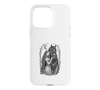 Custodia per iPhone 15 Pro Max Medieval Maiden Horse Gothic Fantasy Sword Moon Design