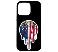 Custodia per iPhone 15 Pro Max Melting American Baseball Drip Giocatore Patriottico Coach Amante