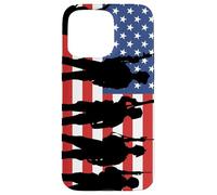 Custodia per iPhone 15 Pro Max Memoriale patriottico della bandiera americana e saluto per il giorno dei veterani