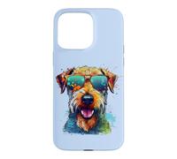 Custodia per iPhone 15 Pro Max Mens Colorful Paint Splash Pop Art Airedale Terrier Lover