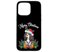 Custodia per iPhone 15 Pro Max Mens Womens Kids Merry Christmas Santa Cavalier Dog Mom