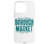 Custodia per iPhone 15 Pro Max Mercato storico di Londra dal 1756 Stampa verde invecchiata