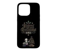 Custodia per iPhone 15 Pro Max Merry Gothmas Skeleton Babbo Natale morto albero gotico Natale