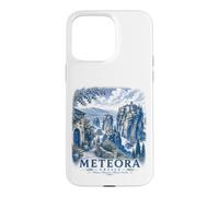 Custodia per iPhone 15 Pro Max Meteora Grecia Monastero Vintage Viaggi Paesaggio Arte