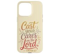 Custodia per iPhone 15 Pro Max Metti le tue preoccupazioni sul Signore 1 Pietro 5:7