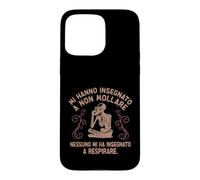 Custodia per iPhone 15 Pro Max Mi hanno insegnato a respirare... ironica divertente skull