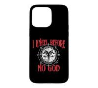 Custodia per iPhone 15 Pro Max Mi inginocchio davanti a nessun Dio, Baphomet, Pentagramma, Occulto Satanico