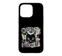 Custodia per iPhone 15 Pro Max Midnight Mischief Black Cat, design grunge punk