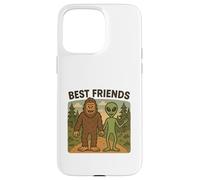 Custodia per iPhone 15 Pro Max Migliori Amici Divertente Bigfoot e Alien Cryptid, UFO, Fantascienza
