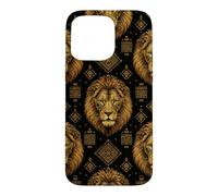 Custodia per iPhone 15 Pro Max Modello Igbo Isi Agu Testa di Leone - Patrimonio Nigeriano & Cultura