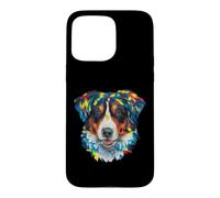 Custodia per iPhone 15 Pro Max Montagna bernese geometrico pop art primo piano ritratto faccia