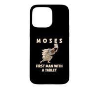 Custodia per iPhone 15 Pro Max Mosè primo uomo con una tavoletta divertente Pasqua ebraica