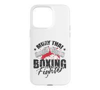 Custodia per iPhone 15 Pro Max Muay Thai Boxing Fighter Guerriero del Ring