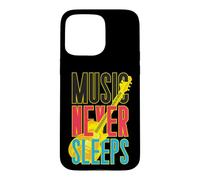 Custodia per iPhone 15 Pro Max Music Never Sleeps - Basso retrò anni '80