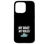 Custodia per iPhone 15 Pro Max My Boat My Rules Umorismo Divertente Capitano
