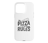 Custodia per iPhone 15 Pro Max My Pizza My Rules Italiano e Formaggio