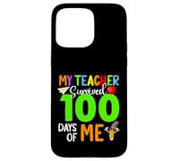 Custodia per iPhone 15 Pro Max My Teacher Survived 100 Days Of Me Studente Insegnante Bambini Ragazzi