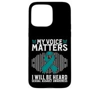 Custodia per iPhone 15 Pro Max My Voice Matters Support Sexual Assault Awareness Gifts
