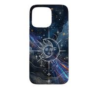 Custodia per iPhone 15 Pro Max Mystical Sun Moon Nebula Art Cosmic Harmony Design