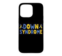 Custodia per iPhone 15 Pro Max Nastro giallo blu motivazionale per la consapevolezza della sindrome di Down