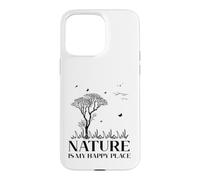 Custodia per iPhone 15 Pro Max Nature Is My Happy Place Hiking Camping Outdoor Lover Lovely