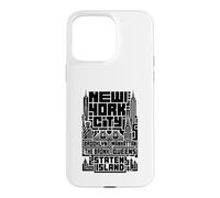 Custodia per iPhone 15 Pro Max New York City Skyline T Shirt NYC Boroughs Vintage Graphic