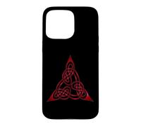 Custodia per iPhone 15 Pro Max Nodo Triangolo Con Fili Doppiati Rosso