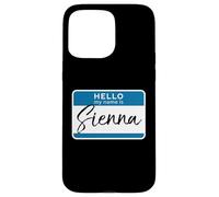 Custodia per iPhone 15 Pro Max Nome Sienna Tag Personalizzato Donna Ragazza Ciao Introduzione