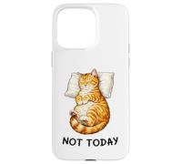 Custodia per iPhone 15 Pro Max Not Today Lazy Sleeping Orange Cat Meme Funny Morning Mood