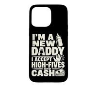 Custodia per iPhone 15 Pro Max Nuovo padre papà annuncio High Five umorismo