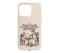Custodia per iPhone 15 Pro Max Nutri i tuoi demoni, umorismo fantasy gotico medievale