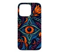 Custodia per iPhone 15 Pro Max Occhio botanico come simbolo astratto talismano celeste arte