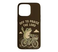 Custodia per iPhone 15 Pro Max Off To Lode The Lord Frog Bicicletta Christian Humor