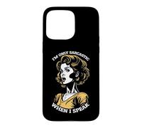Custodia per iPhone 15 Pro Max Only Sarcastic Speak Funny Sarcasm Citazione Retro Pop Art Woman