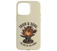 Custodia per iPhone 15 Pro Max Opera d'arte di Iron And Soul Blacksmith Forge Incudine Hammer
