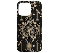 Custodia per iPhone 15 Pro Max Opera d'arte ispirata alla vita notturna Art Deco con elegante geometria