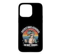 Custodia per iPhone 15 Pro Max Overstimulasaurus Troppi pensieri Retro Dino