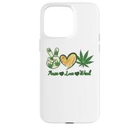 Custodia per iPhone 15 Pro Max Pace Amore Erba Marijuana Cannabis Retro Vintage