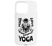 Custodia per iPhone 15 Pro Max Pace Amore Yoga Astronauta Namaste Meditazione Zen Lotus Pose