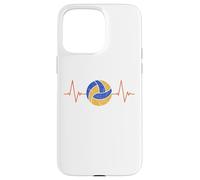 Custodia per iPhone 15 Pro Max Pallavolo Battito cardiaco - Palla ECG Pulse Distressed Design