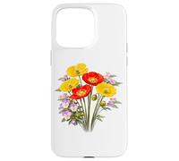 Custodia per iPhone 15 Pro Max Papaveri rossi e gialli e viole del pensiero Full Bloom Shapes Mania