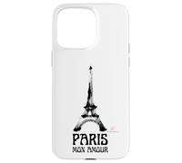 Custodia per iPhone 15 Pro Max Paris Mon Amour - Torre Eiffel Grafica Artistica a Pennello