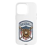 Custodia per iPhone 15 Pro Max Patriotic Baseball Glove USA Flag Vintage Graphic