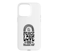 Custodia per iPhone 15 Pro Max Peace Love e rap melodico Bohemian Rainbow