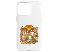 Custodia per iPhone 15 Pro Max Peace Love Hiking Retro Sunset Hiking Mom Outdoor Trekking