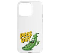 Custodia per iPhone 15 Pro Max Peas Out - Divertente gioco di parole a forma di pisello con scritta «Peas Out Giving Peace»