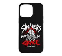 Custodia per iPhone 15 Pro Max Peccatori salvati da Grace Christian Skeleton Efesini 2:8