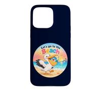 Custodia per iPhone 15 Pro Max Pelikanugel salva pesce sulla spiaggia Andiamo to the Beach