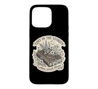 Custodia per iPhone 15 Pro Max Persi nelle storie dove fioriscono le parole Book Lover Floral