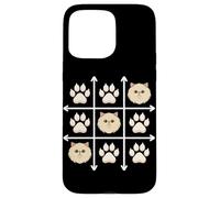 Custodia per iPhone 15 Pro Max Persian Cat Paws Grid Game